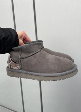 Ugg ultra mini "grey" зимние ультра низкие сапоги угг женские ...