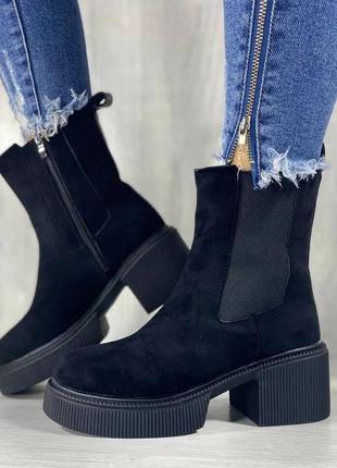 Жіночі зимові ботінки черевики ботильйони челсі