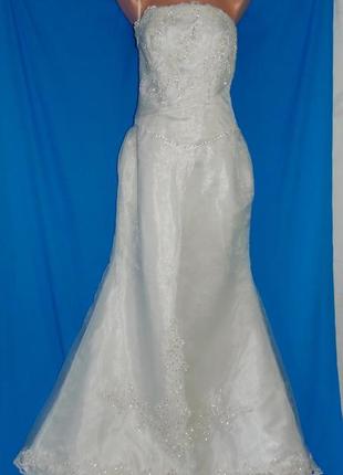 Свадебное платье рыбка со шлейфом р.xs-s