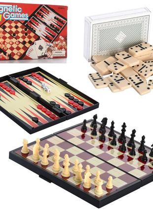 Шахматы магнитные 5в1(нарды шашки домино карты) 9841 А