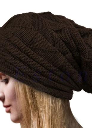 Зимняя шапка для женщин, коричневая