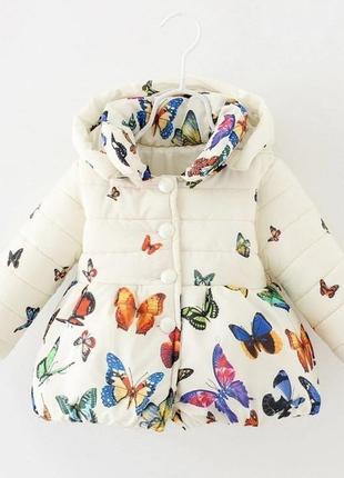 Куртка метелики стан ідеальний на синтепоні+ хутро