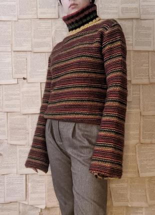 Вінтажний светр гольф горло ретро стиль 80-ті шерсть