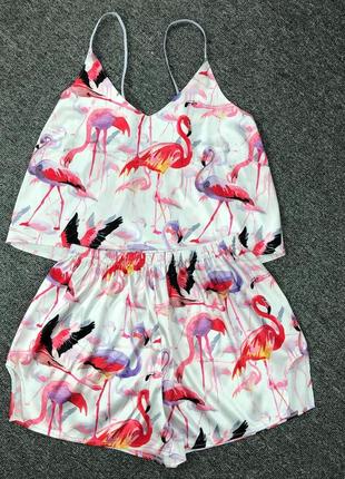 Жіноча піжама з фламінго женская пижама 2161