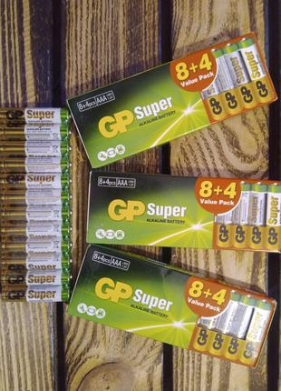 Батарейки GP Super Gold AAA 12шт (фирменная упаковка) до 2029