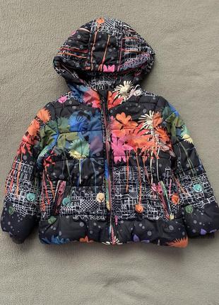 Куртка детская на флисе разноцветная демисезон