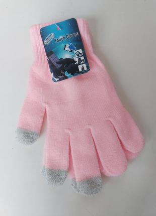 Рукавиці рукавички сенсорні 19.5см для дівчинки 10-16 років