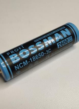 Аккумулятор BOSSMAN Li-Ion 18650 3,7V 2600 mAh, выпуклый плюс