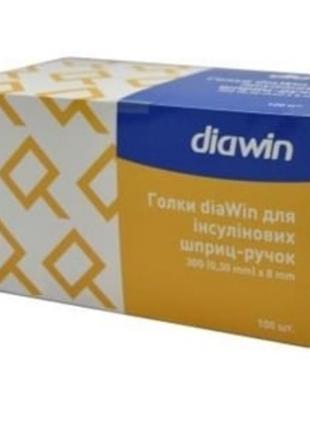 Голки для інсулінових шприц ручок Diawin 0.30×8мм