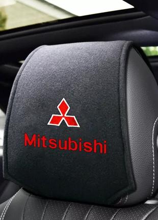 Чехол на подголовник с логотипом Mitsubishi 2шт