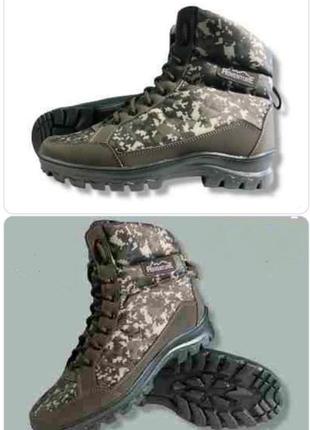Мужские зимние ботинки берцы на меху "Military".  Военторг. Олива