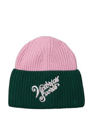 Шапка женская вязанная victoria’s secret colorblock beanie one...