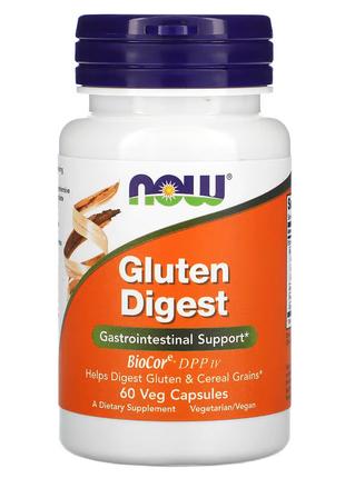 Пробиотики и пребиотики NOW Gluten Digest, 60 вегакапсул