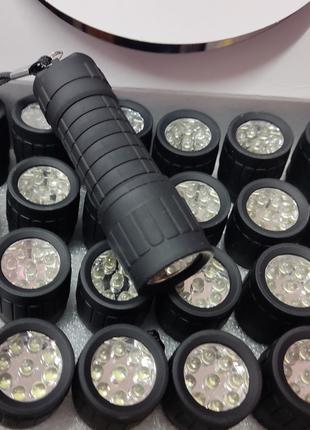 Ручной светодиодный карманный фонарик от батареек ААА, 9LED, 1...
