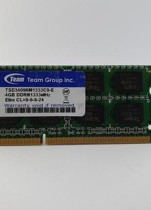 Оперативная память для ноутбука SODIMM Team DDR3 4Gb 1333MHz P...