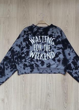 Крутой свитшот тай дай / tie dye waiting for the weekend /  fr...