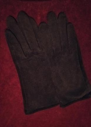 Перчатки замшевые черного цвета. размер 7.