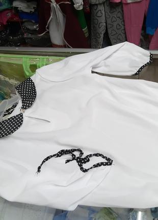 Белая школьная блузка для девочки подростка шифон разме 122 12...