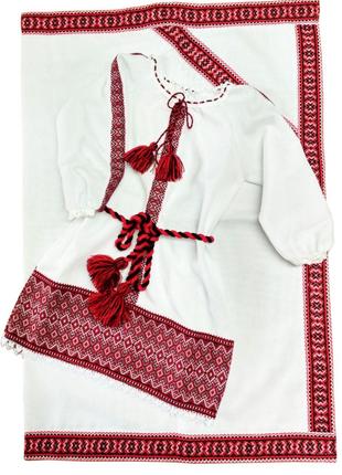 Сукня вишиванка дитяча домоткана бавовна біла Хрестини для мал...