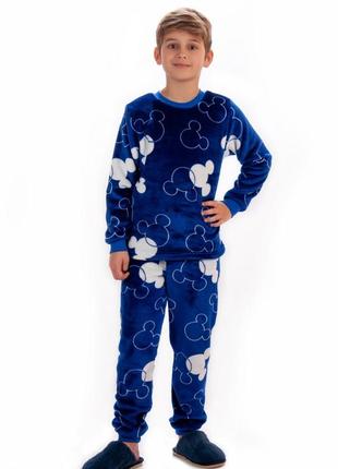 Плюшевая теплая пижама для детей и подростков