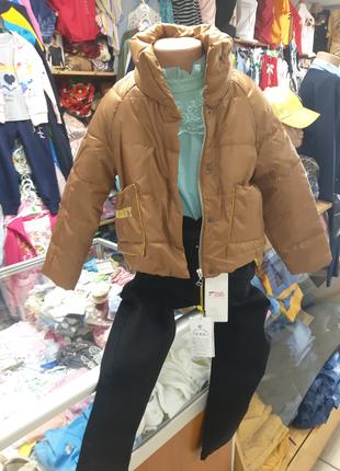 Модна коротка демісезонна Куртка для дівчинки оверсайз високий...