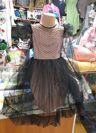 Нарядное бальное платье для девочки ручной работы Венздей разм...