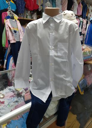Белая Рубашка для мальчика подростка хлопок Турция 122 128 134...