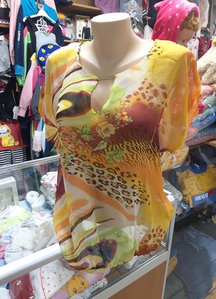 Блуза Сорочка жіноча шифон розмір 46 48 50