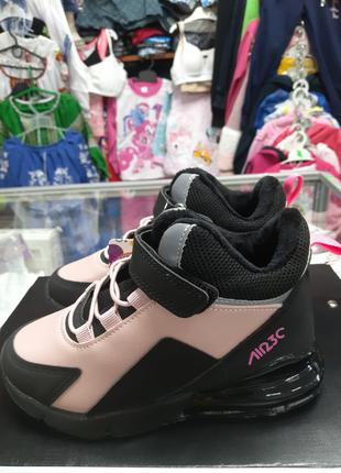 Демісезонні високі кросівки Черевики для дівчинки фліс рожеві ...