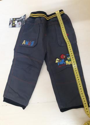 Демисезонные брюки штаны для мальчика 1 2 года Плащевка