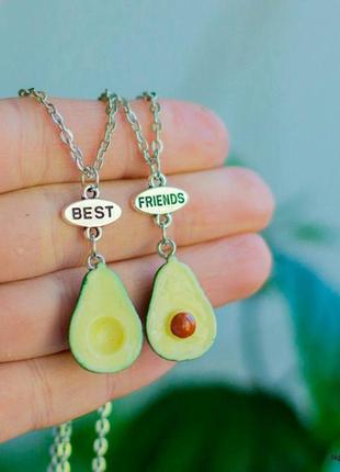 Кулон парный для двоих "best friends авокадо". цена за 1 пару
