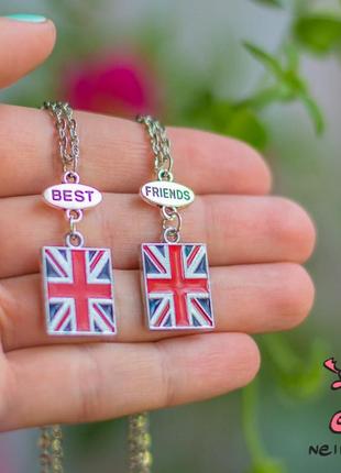 Кулон для двоих друзей "best friends. британский флаг. цена за...