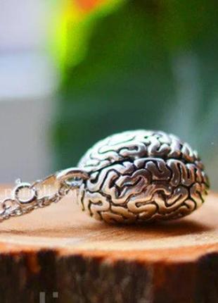 Кулон (подвеска) "анатомический мозг". 3d серебро