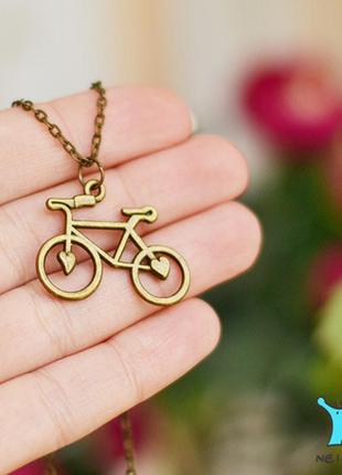 Кулон "велосипед". цвет - бронза