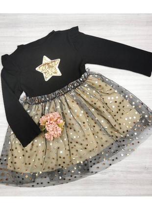 Нарядное праздничное платье для девочки черная star
