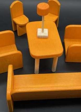 Меблі для лялькового будиночка ручна робота (помаранчевий колі...