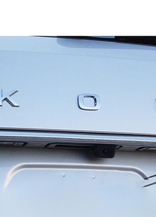 Эмблема надпись Skoda на багажник (хром, глянец), (большая, вы...