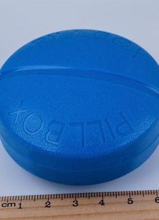 Бокс для таблеток круглый, синий (на 4 отсека) арт. 03325