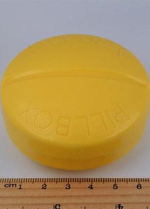 Бокс для таблеток круглый, желтый (на 4 отсека) арт. 03324
