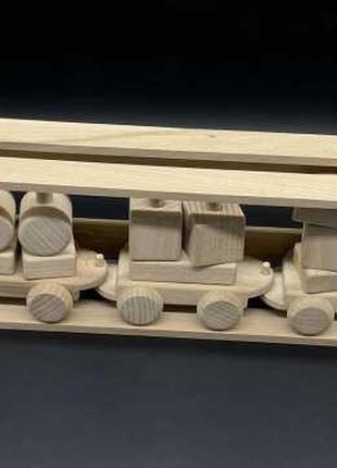 Дитяча дерев'яна іграшка "Поїзд" з натурального дерева (парово...
