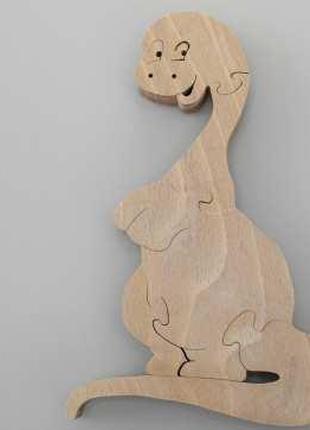 Пазл для дітей дерев'яний у вигляді тварини "Динозавр Бронтоза...