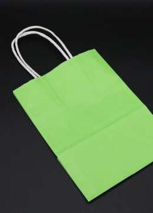 Крафтові подарункові пакети з ручками Колір зелений. 15х8х21см...