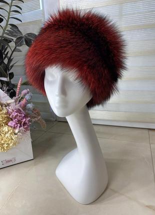 Женская шапка из чернобурки