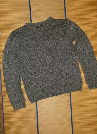 Джемпер свитер теплый мужской серый меланж l