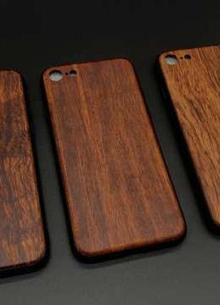 Дерев'яний чохол для телефону iPhone 7/8 дерев'яний "темна чер...