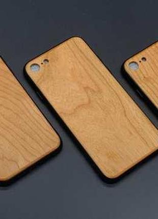 Дерев'яний бампер для телефону iPhone 7/8 колір "вільха" під г...