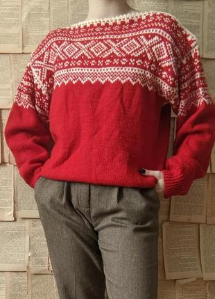 Новорічний светр вінтаж ретро вишивка ручна робота