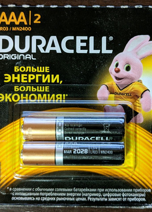 Батарейки Duracell Original LR03 MN2400 AAA 2 шт.