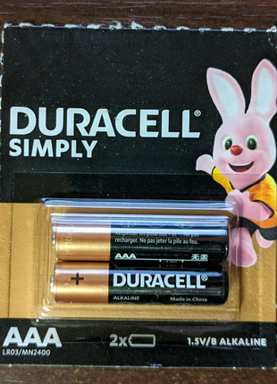 Батарейки Duracell Simply LR03 MN2400 AAA 2 шт.