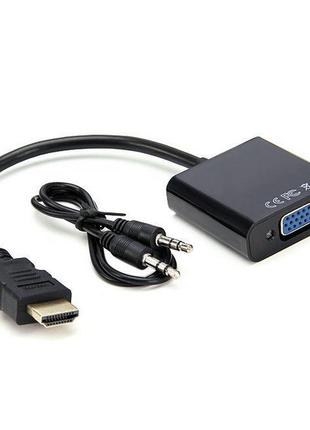 Адаптер конвертер видео + аудио HDMI - VGA Dellta 1080P Black ...